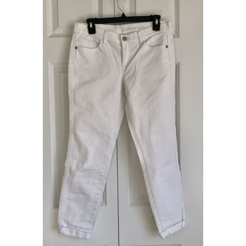 New York &Company Skinny Ankle Size 4 White Jeans Excellent Condition 1